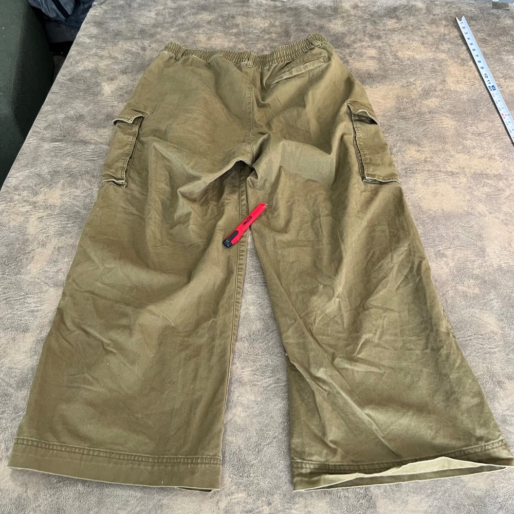 Old Navy Cargo Pants Womens XL Green High Rise Pull On Wide Leg Satin Moss - Picture 5 of 11